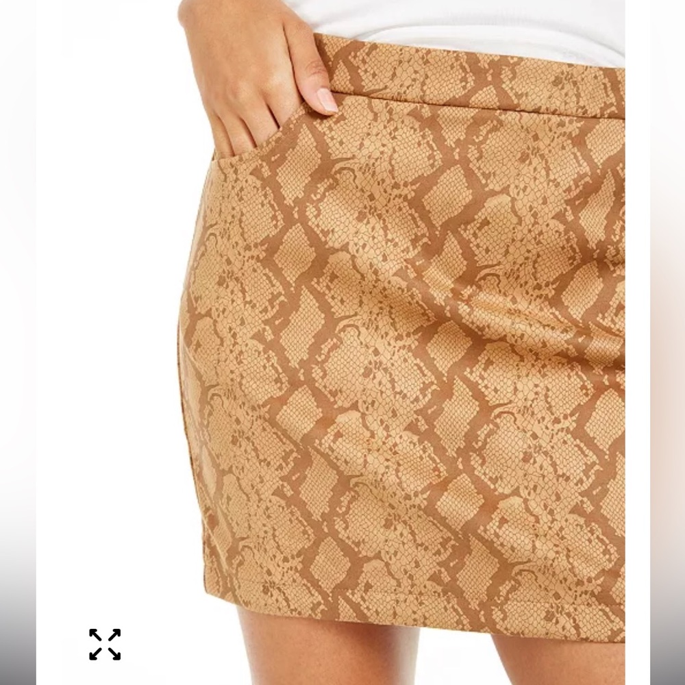 Lucy Paris Tan Snake Print Mini Skirt